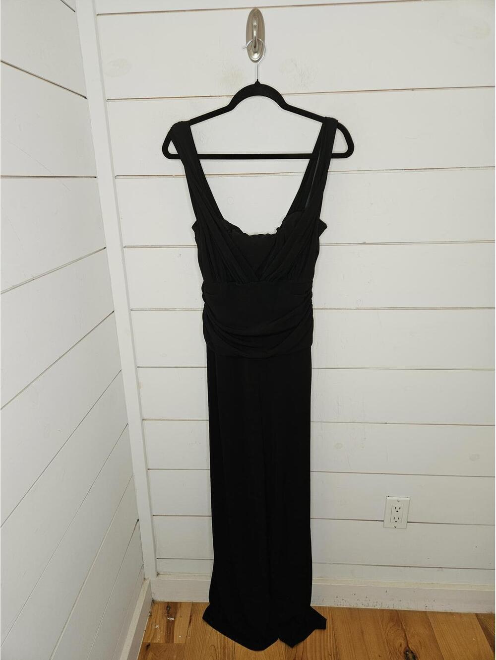 White House Black Market size 12 black sleeveless dressy jumpsuit